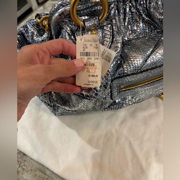 NWT extremely rare Marc Jacobs python silver Stam bag - Picture 3 of 8